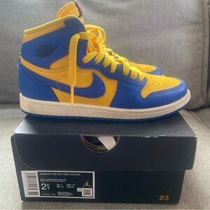 Nike Kids Air Jordan 1 Retro High OG - Blue and Yellow